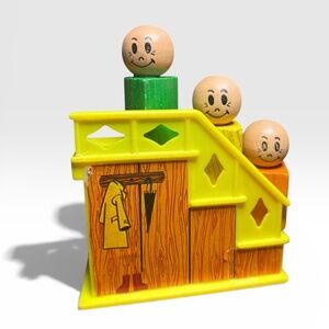 Vintage Little People 952 Play Family House stairs replacements + 3 Little Peopl